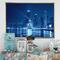 Designart - Blue Chicago Skyline Night - Cityscape Photo Framed Canvas Print
